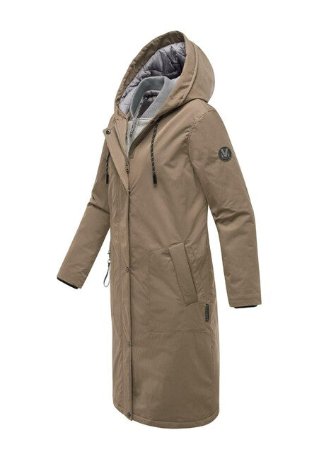 Marikoo Ledalaa női kapucnis téli parka, stone brown