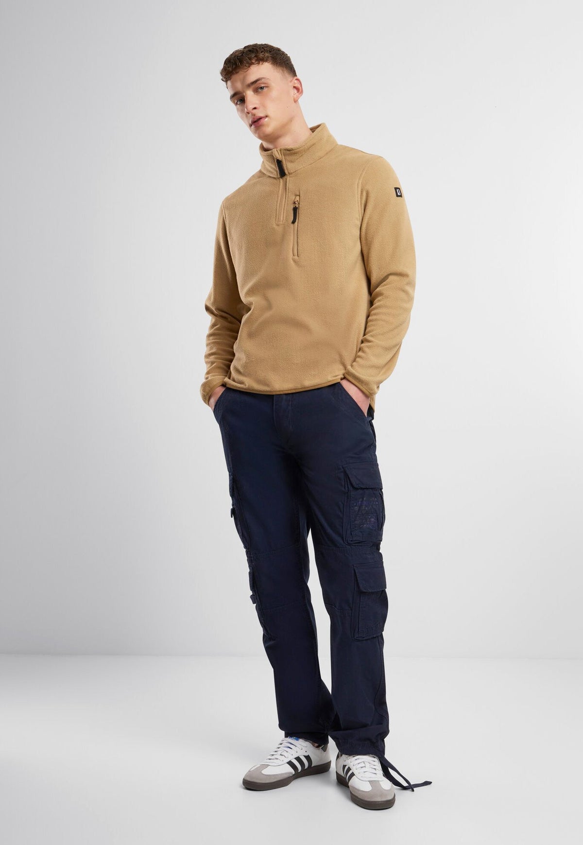 Brandit Fleece Troyer bunda, camel