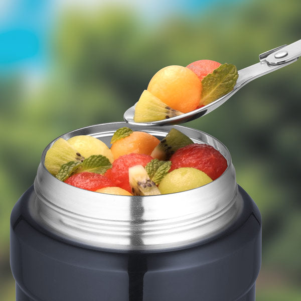 Thermos King élelmiszer tároló kanállal, sötétkék, 0,47 l