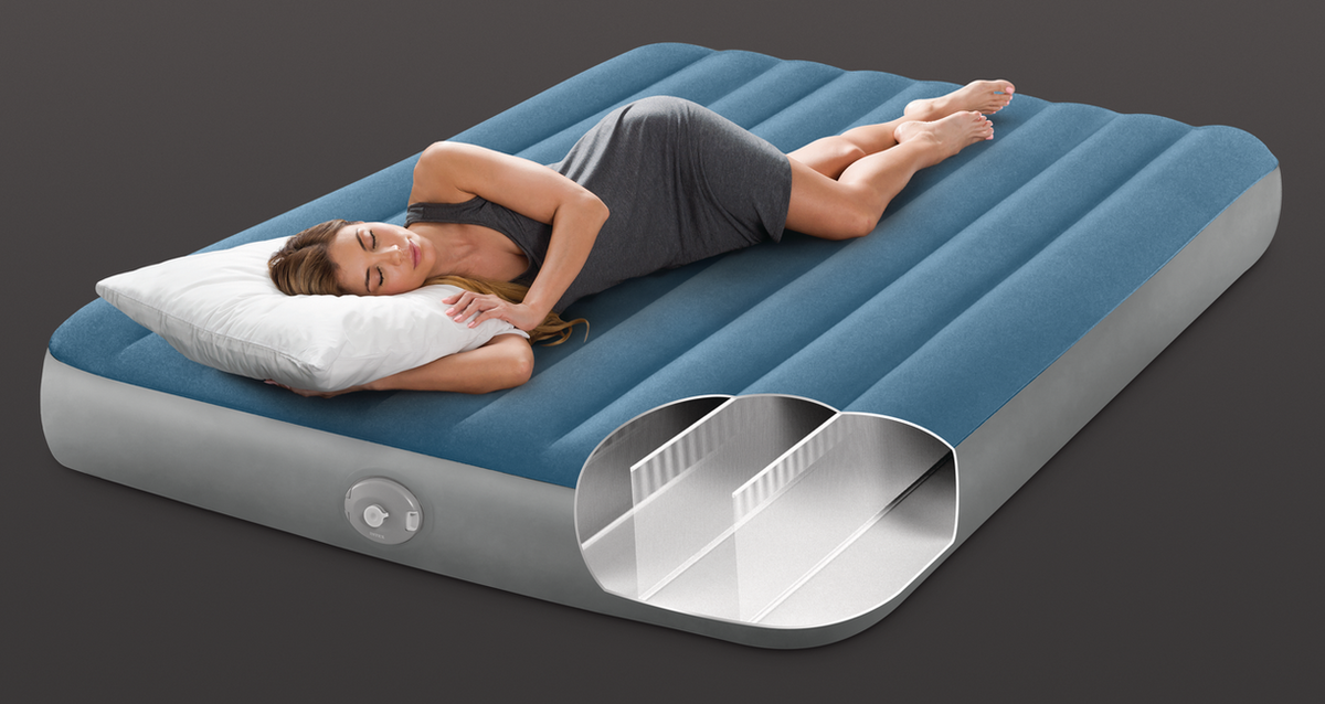 Intex Prestige Downy Queen felfújható ágy újratölthető pumpával