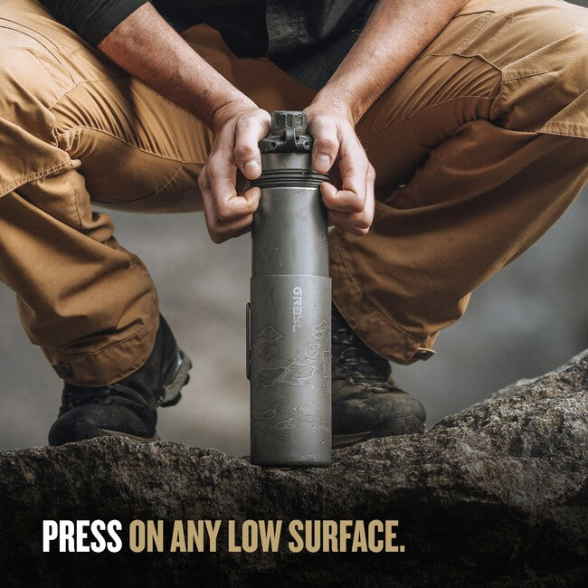GRAYL GeoPress™ Purifier szűrő palack Titanium + Cook Lid, Olive Drab