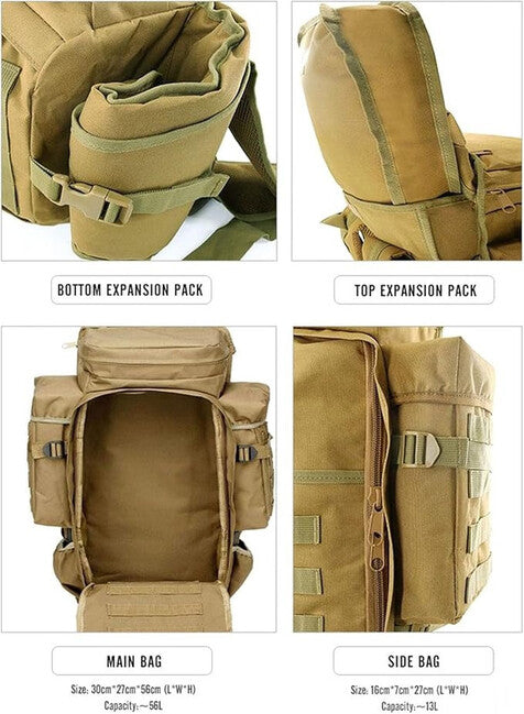 DRAGOWA Tactical Zenith 70 L taktikai hátizsák, olívazöld