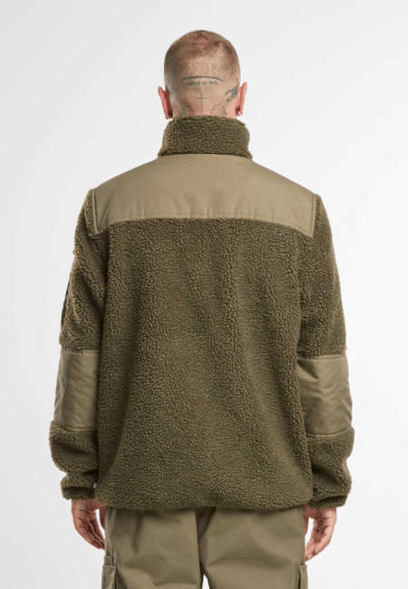 Brandit Ramble férfi polár kabát Teddyfleece, olívazöld