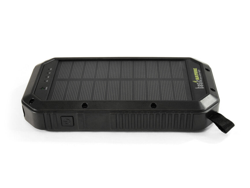 BasicNature 20K powerbank vezeték nélküli Qi töltéssel és napelem panellel