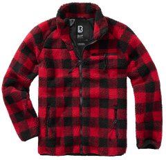 Brandit Teddyfleece polár kabát, piros/fekete