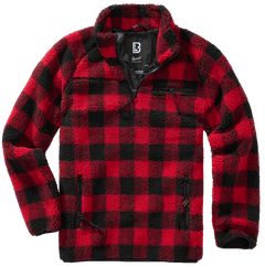 Brandit Teddyfleece Troyer polár kabát, piros/fekete