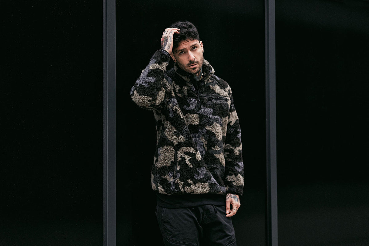 Brandit Teddyfleece Troyer bunda flísová, darkcamo