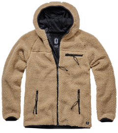 Brandit Worker kapucnis polár kabát Teddyfleece, camel