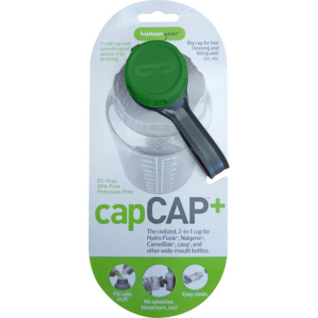 Humangear capCAP+ fedő palackhoz, zöld, 5,3 cm átmérő