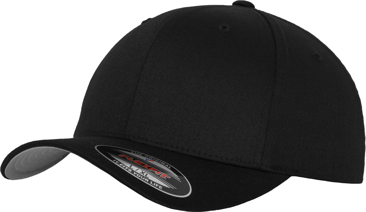 Brandit Flexfit Wooly Combed baseball sapka, fekete-szürke