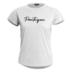 Pentagon Whisper Calligraphy női rövid ujjú póló, fehér