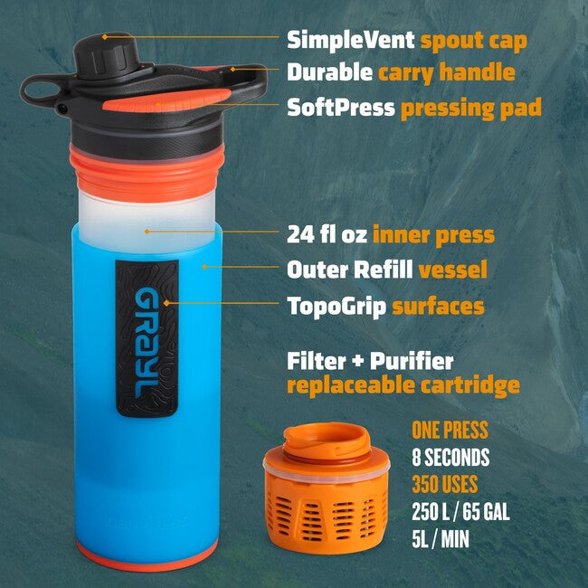GRAYL GeoPress Purifier szűrőpalack, Bali Blue