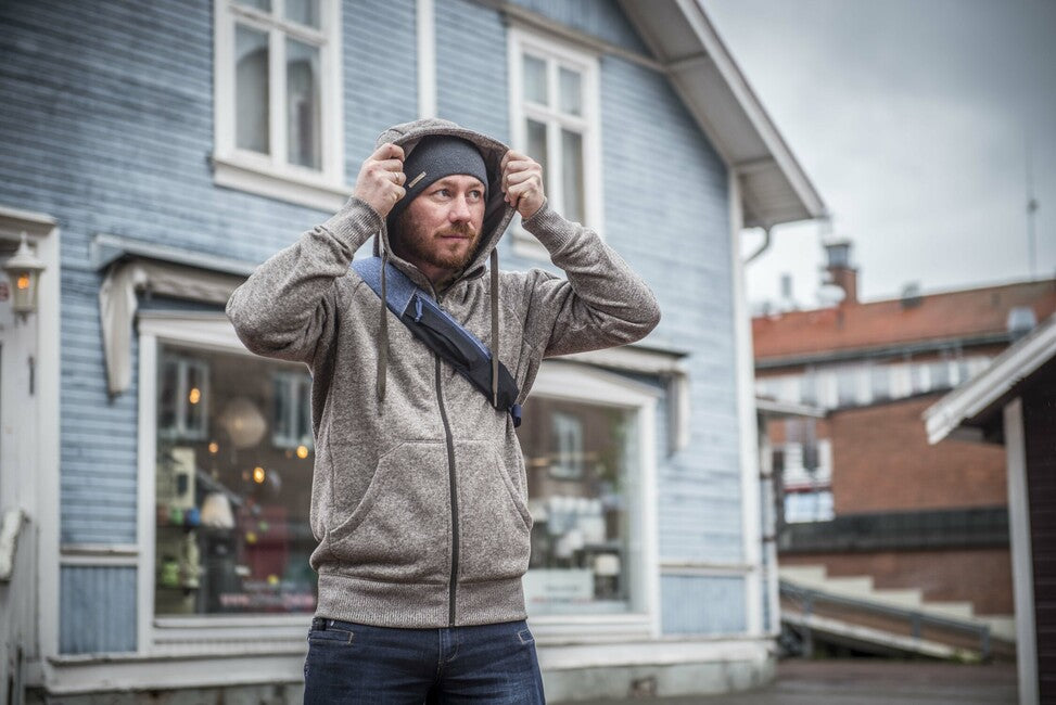 Helikon-Tex Covert taktikai kapucnis pulóver (FullZip), Melange Blue