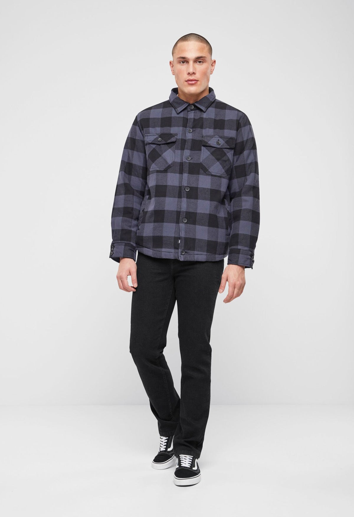Brandit Lumberjacket bunda, šedo čierna