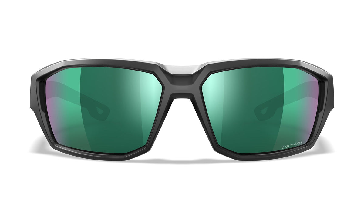 Wiley X Alpine balistické slnečné okuliare, Matte Translucent Black / CAPTIVATE Polarized Green Mirror