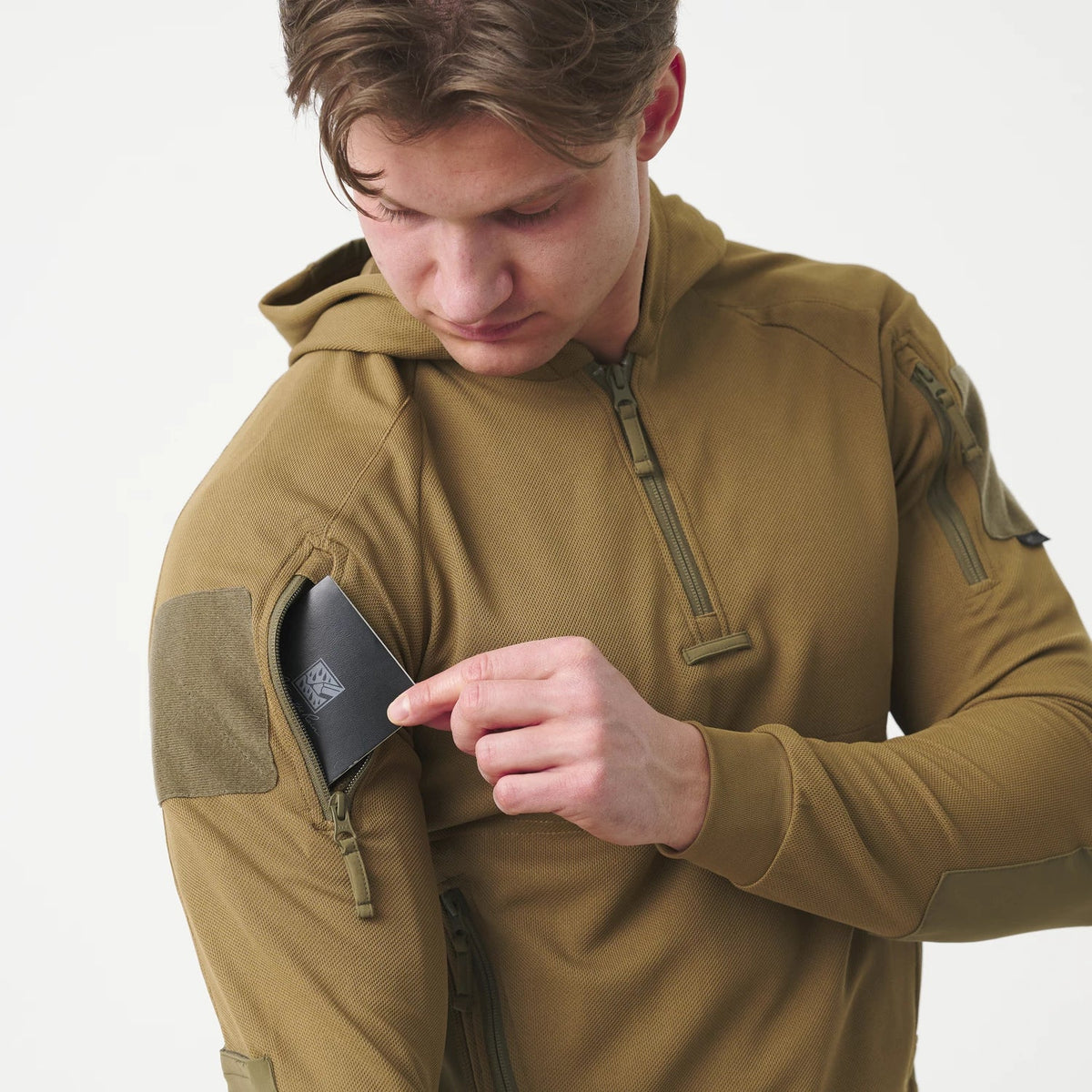 Helikon-Tex Range Hoodie TopCool kapucnis pulóver, olívazöld/fekete