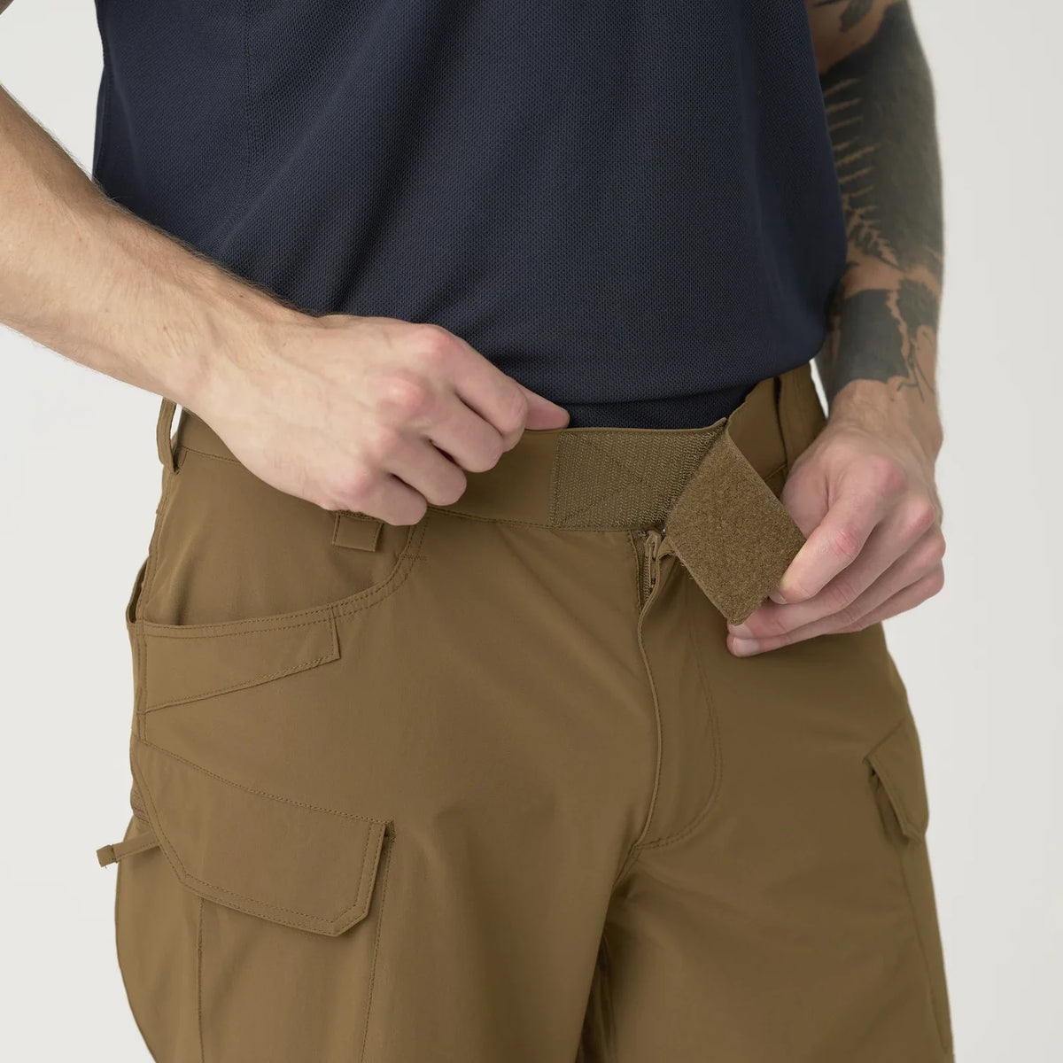 Helikon-Tex OTS 8.5" šortky VersaStretch taktické outdoorové Versa Stretch Lite, Mud Brown – detail 9
