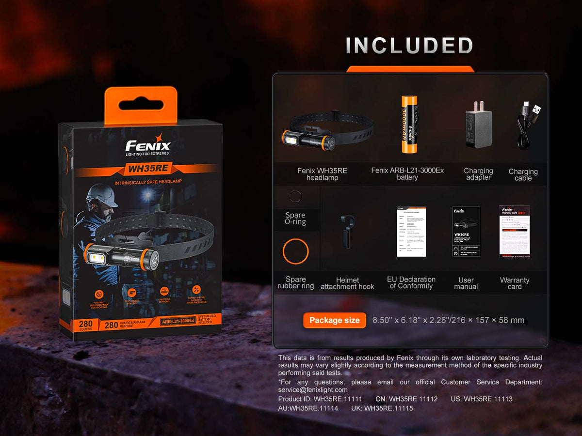 Fenix nabíjateľná ATEX čelovka WH35RE