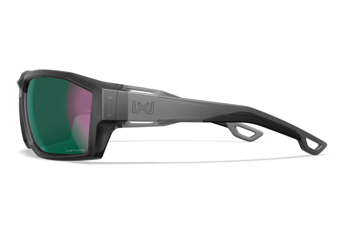Wiley X Alpine balistikus napszemüveg, Matte Translucent Black / CAPTIVATE Polarized Green Mirror