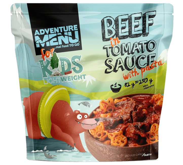 Adventure menu Marha paradicsomos szósszal tésztával, 250g