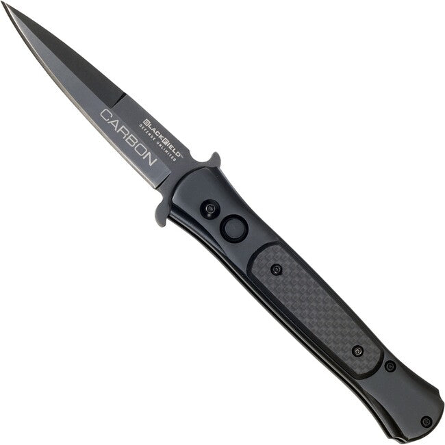 Haller Blackfield Carbon rugós kés, fekete