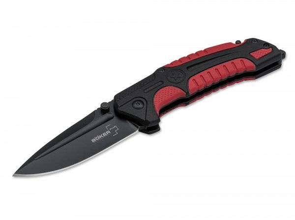 BÖKER® Savior 1 mentőkés műanyag, gumi, nylon tok, fekete-piros, 8,4 cm