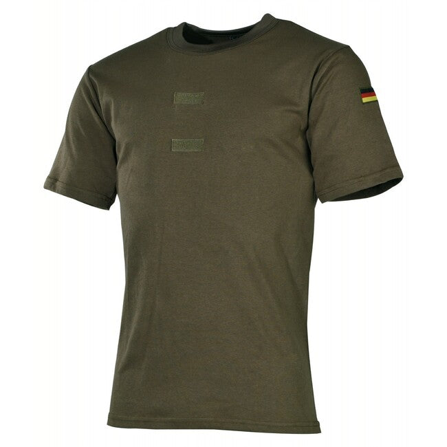 MFH BW Tropical rövid ujjú póló nemzeti címerekkel, OD green