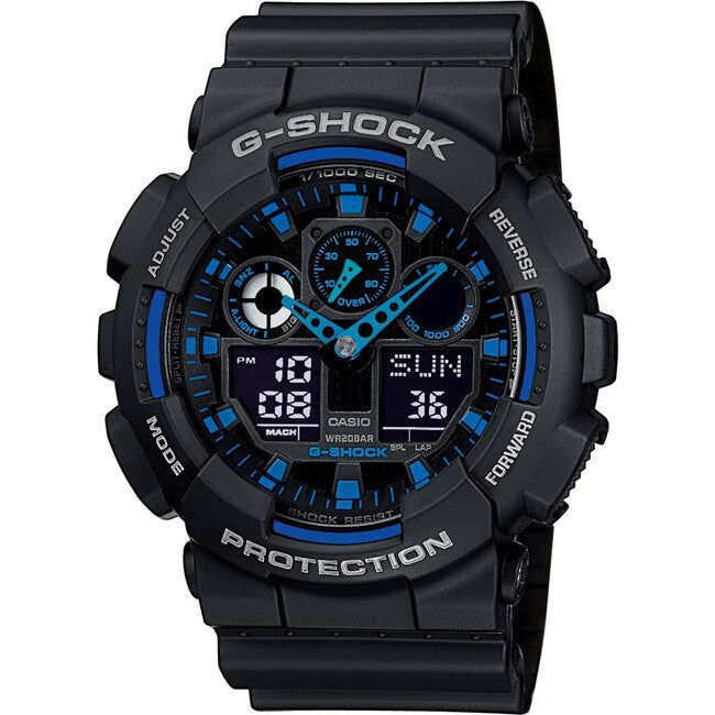 Casio G-Shock GA-100-1A2ER óra, fekete/kék