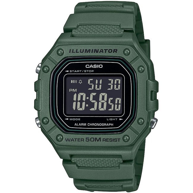 Casio W-218H-3BVEF óra, zöld