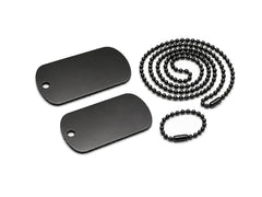 Waragod Dog-Tags kutyajelvény készlet láncokkal, fekete