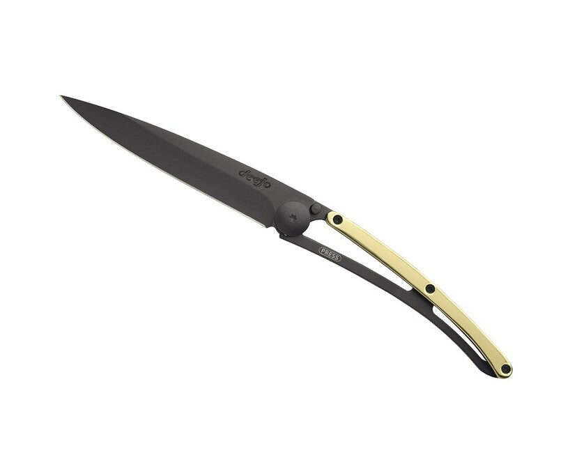Deejo GOLD összecsukható kés 23kt yellow, black
