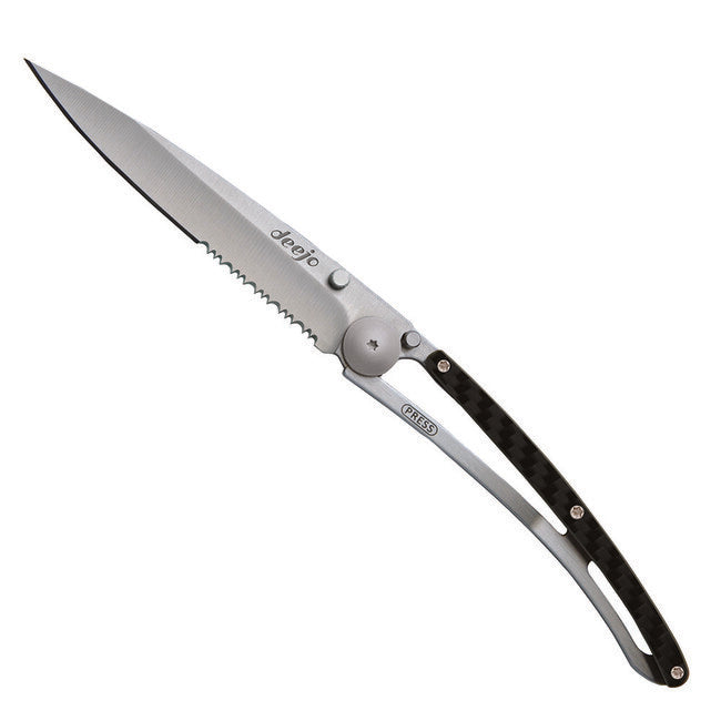 Deejo Serration összecsukható kés titan carbon