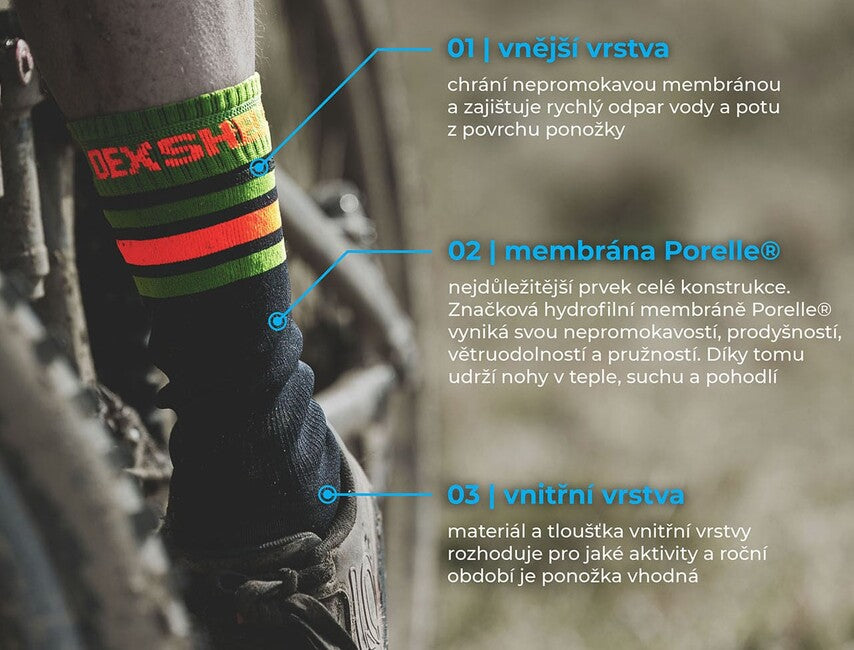 DexShell Ultra Thin Crew vízálló zokni, fekete