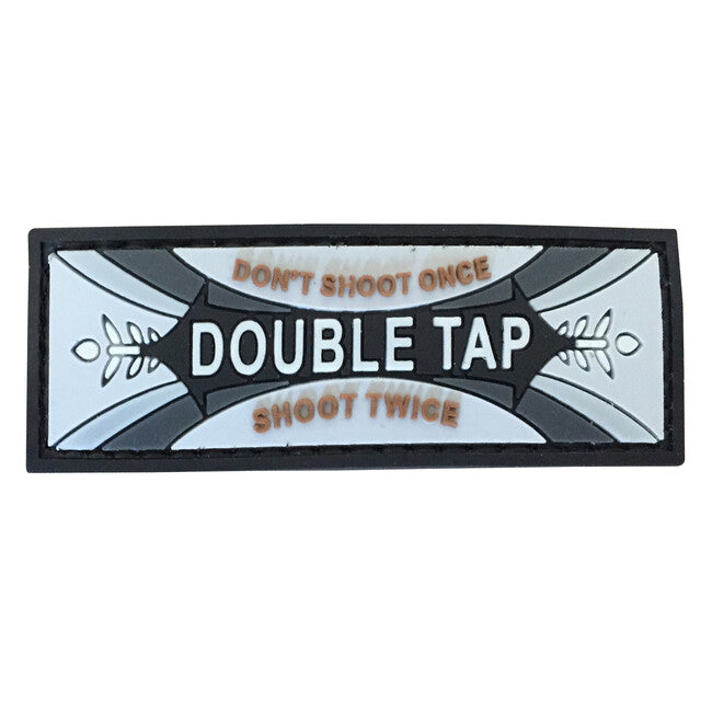 WARAGOD Double Tap Don't Shoot Once Twice PVC felvarró Patch, Gray