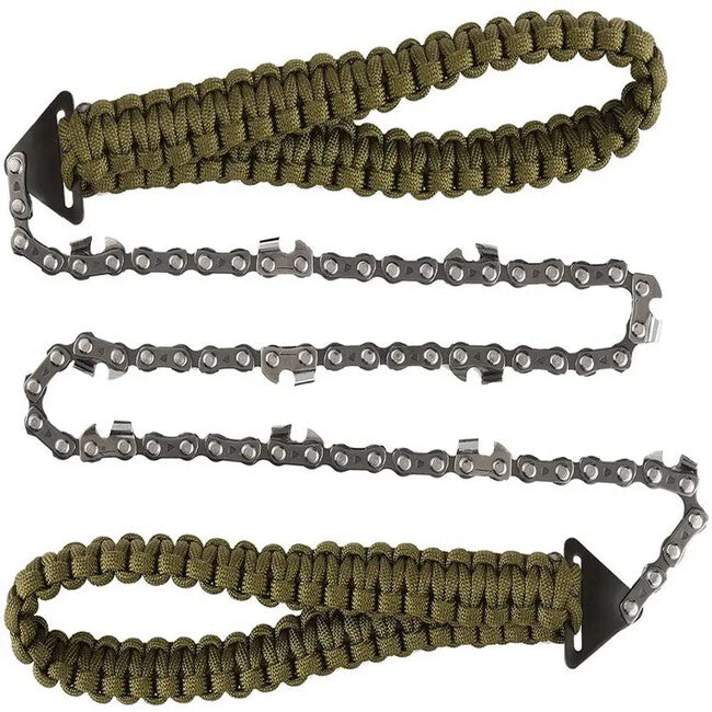 DRAGOWA Tactical Wander zsebes láncfűrész paracord markolattal, zöld