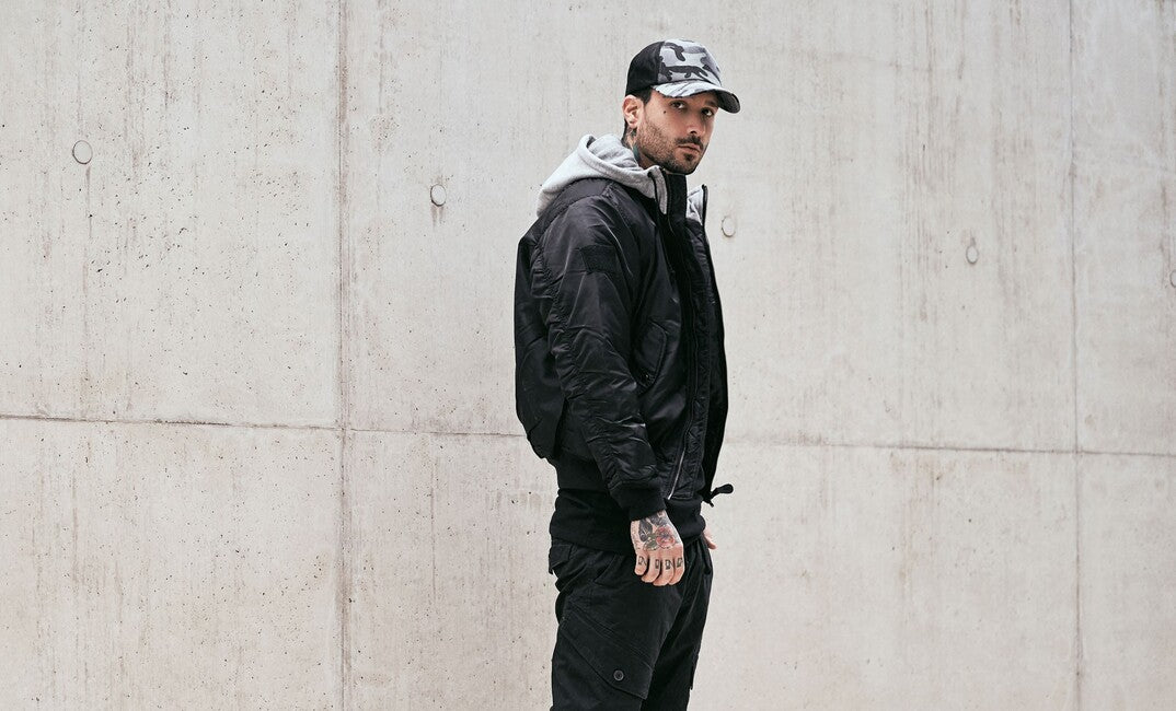 Brandit MA1 Hooded bomber kabát, fekete