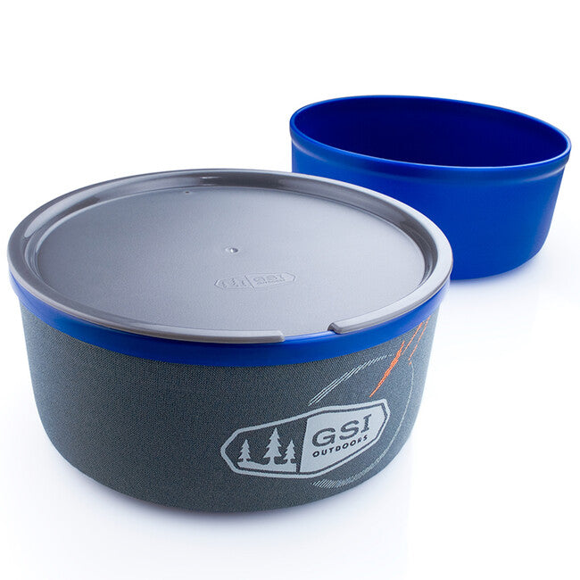 GSI Outdoors 591 ml tál és hőszigeteelt bögre készlet neoprénnél, kék