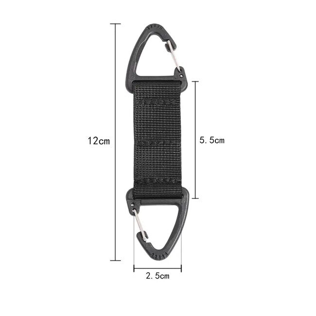 DRAGOWA Basecamp kifordítható karabiner Tactical, fekete