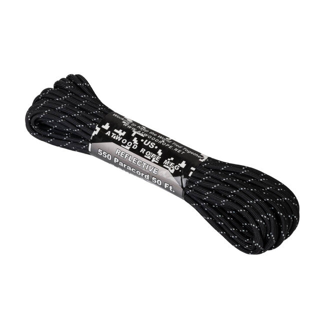 Helikon-Tex 550 Paracord reflexív (50 láb), fekete