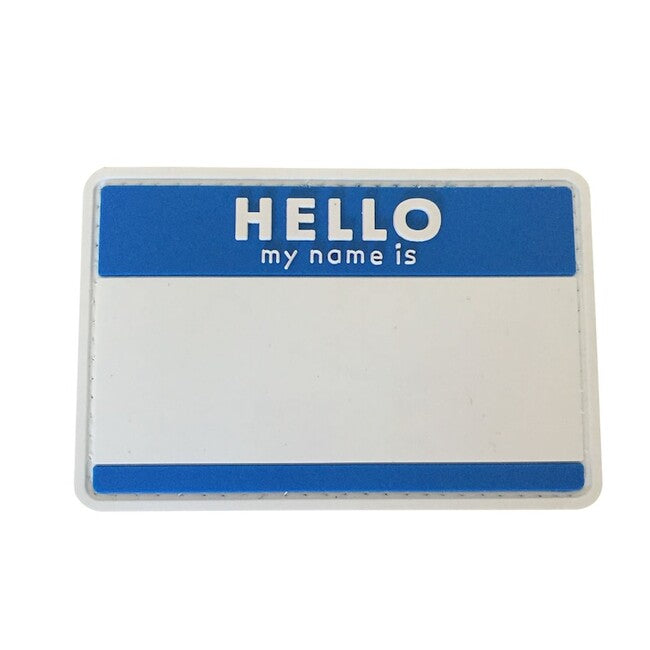 WARAGOD Hello My Name is felvarró PVC Patch, Blue