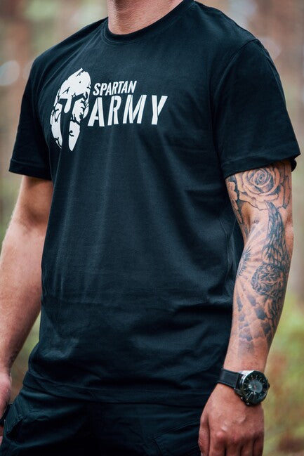 DRAGOWA rövid ujjú póló Spartan army 160 g/m², fehér