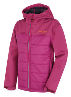 HUSKY Swany K gyerek töltött softshell kabát, sötét magenta