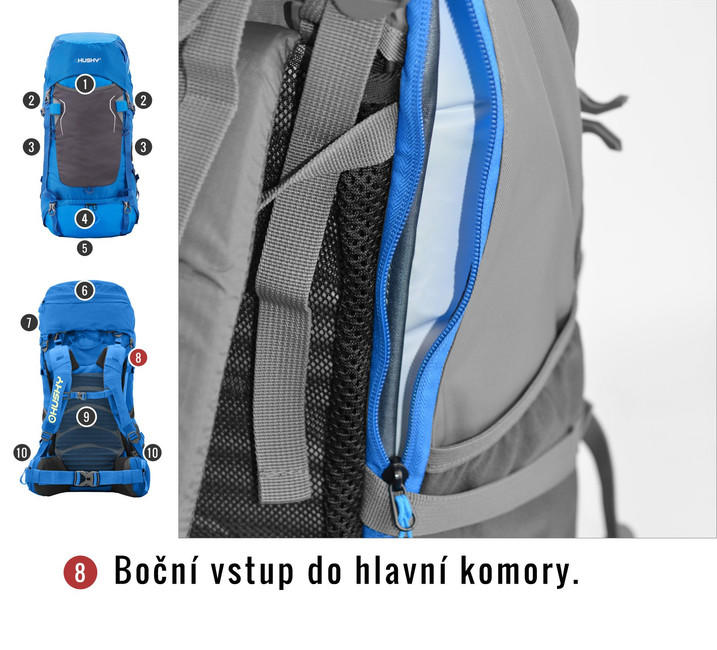 HUSKY Ultralight Rony New hátizsák 50l, fekete
