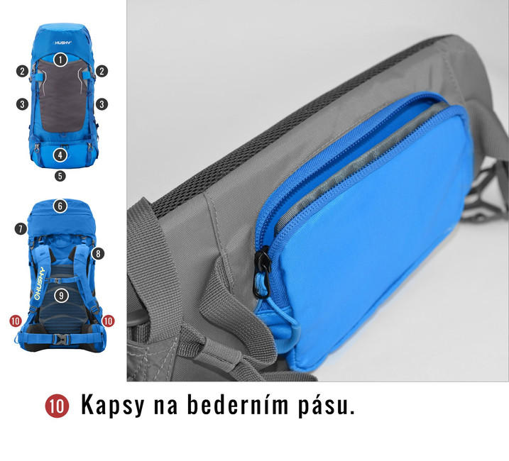 HUSKY Ultralight Rony New hátizsák 50l, fekete