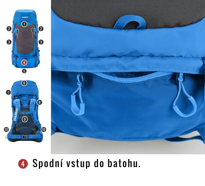 HUSKY Ultralight Rony New hátizsák 50l, fekete