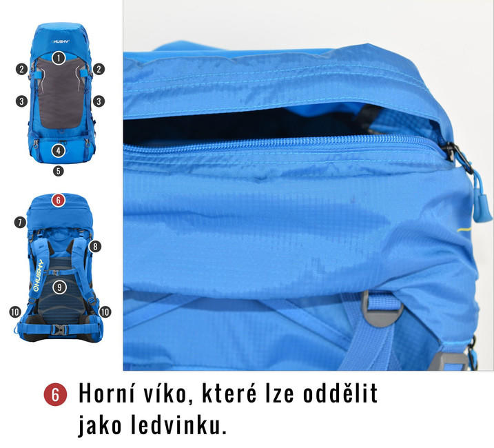 HUSKY Ultralight Rony New hátizsák 50l, fekete