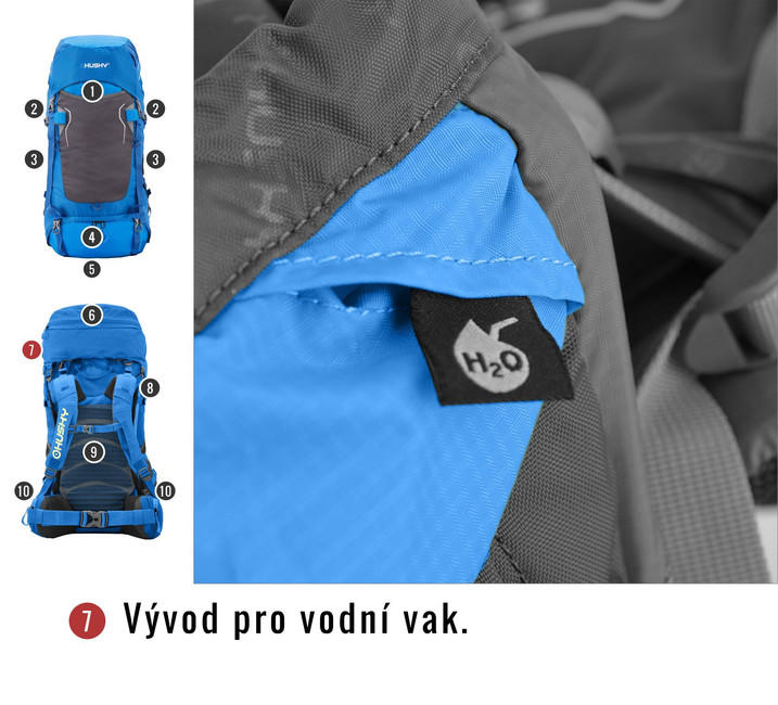 HUSKY Ultralight Rony New hátizsák 50l, kék