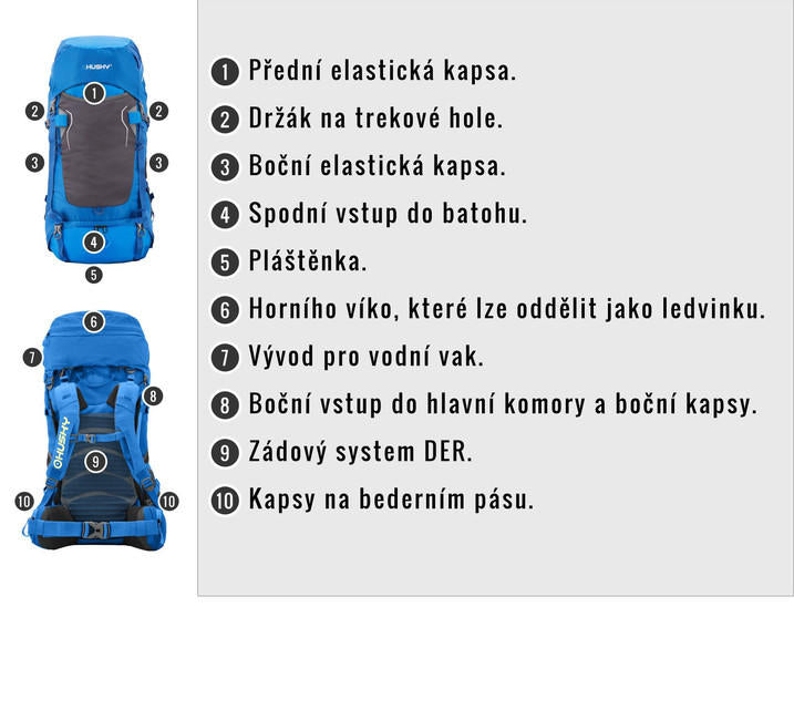 HUSKY Ultralight Rony New hátizsák 50l, kék