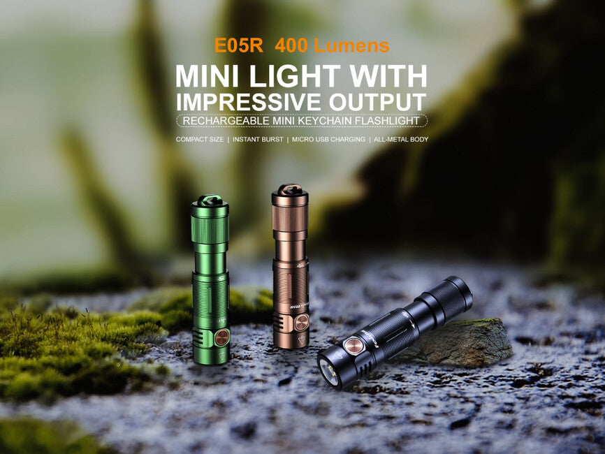 Fenix E05R újratölthető mini zseblámpa, barna