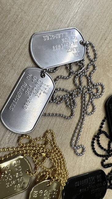 Katonai azonosító lemez gravírozása - Dog Tags